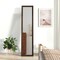 Brown Solid Wood Full Length Floor Mirror with Stand and HD Glass for Bedroom or Living Room